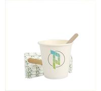 VIRSUS 1600 Bicchieri in Carta per Caffe 90ml Colore Bianco con Grafica Logo, biodegradabili 32 Cf x 50 pezzi bicchiere cartoncino per caffè + 1600 Palette in Legno di Betulla