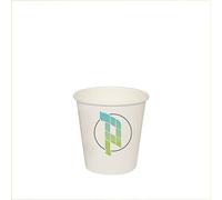 VIRSUS 1600 Bicchieri in Carta per Caffe 90ml Colore Bianco con Grafica Logo, biodegradabili 32 Cf x 50 pezzi bicchiere cartoncino per caffè