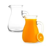 Virsus 2 Caraffe da Tavola in Vetro da 1 Litro, Misura 12x17 cm, Brocca trasparente con Manico e Beccucio Antigoccia, adatta per acqua, succo, bevande, Lavabile in lavastoviglie -8490F -1,5
