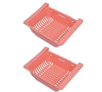 VIRSUS 2 Cesti per Frigorifero 6853, cassetto Organizer allungabile da 20cm Fino a 28cm, Contenitore Retrattile per conservare Alimenti in frigo, Cucina, dispensa (Rosa)