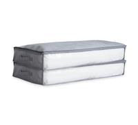 Virsus 2 Contenitori per Coperte e Piumoni in TNT GRIGIO, misura 100x45x15 cm, Organizer Salvaspazio sottoletto con Cerniera e Finestra, Custodie per vestiti e piumone -6907F