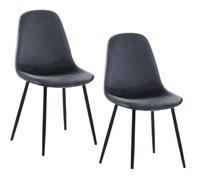 VIRSUS 2 Sedie da Cucina in VELLUTO 2064, misura 44x51x88 cm, Sedia Poltrona ergonomica, Telaio e Gambe Resistenti in Metallo, gommini anti graffio, per Camera, Ufficio, Sala Pranzo (Grigio)