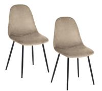 VIRSUS 2 Sedie da Cucina in VELLUTO 2071, misura 44x51x88 cm, Sedia Poltrona ergonomica, Telaio e Gambe Resistenti in Metallo, gommini anti graffio, per Camera, Ufficio, Sala Pranzo (Beige)
