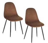 VIRSUS 2 Sedie da Cucina in VELLUTO 2101, misura 44x51x88 cm, Sedia Poltrona ergonomica, Telaio e Gambe Resistenti in Metallo, gommini anti graffio, per Camera, Ufficio, Sala Pranzo (Ruggine)