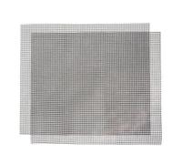 VIRSUS 2 Tappetini per Barbecue Antiaderente riutilizzabili 1582, di Colore Nero, Misura 36x42 cm, Griglia a Rete Grill Mesh per griglia elettrica a Gas e Carbone per Grigliare Carne, Pesce, Verdure