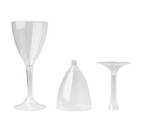 VIRSUS 20 Calici Riutilizzabili trasparente capacità 180cc per Acqua e Vino Sommelier + 20 Gambi per feste e aperitivi