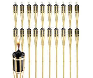 Virsus 20 Fiaccole da giardino in bambù, Altezza 90 cm, torcia ad olio con stoppino, candela per esterno, fiaccola decorativa per Feste ed Eventi -2333