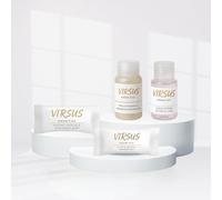 Virsus 200 Pezzi Kit Cortesia LUSSO: 50 Flaconi Igiene intima da 20ml, 50 Flaconi Doccia Shampoo da 20ml, 50 Saponette da 9gr, 50 cuffie monouso in bustina per Albergo Hotel B&B Host, Linea cortesia