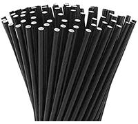Virsus 250 Cannucce di carta 20/7 Biodegradabili compostabili colore Nero, Cannuccia per Cocktails, Bibite Fredde e Calde Eco Friendly