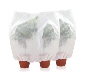 VIRSUS 3 Cappucci Protezione Piante da Gelo e Vento 4510, Color Bianco, Traspirante, Cappucci Peso 17 g/m², Sacco Resistente, Telo Copri Piante, arbusti (1x1,6 Metri)