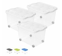 VIRSUS 3 Contenitori Multiuso con Ruote 732, misura 60x40x36 cm e capacit Bianco
