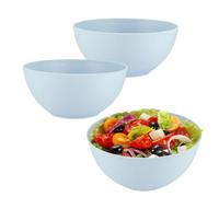 VIRSUS 3 Insalatiere in Plastica per Insalata e Verdure, Diametro 20 cm e capacità 2 Litri, Ciotola Infrangibile Riutilizzabile per alimenti, ciotole portata, senza BPA -951N (Azzurro)