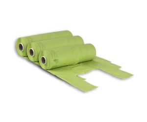 Virsus 3 Rotoli Buste Shopper Verde a Strappo 3kg Circa 240 Buste Shopper biodegradabili compostabili Misura 27+14x50 Sacchetti per Organico Raccolta differenziata