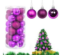 Virsus 30 Palle di Natale 59068, Diametro 6 cm, Palline in Plastica Infrangibile per Albero di Natale, Decorazioni e Addobbi Natalizi, Set di Palline Glitterate, Lucide e Opache (Fucsia)