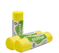 Virsus 375 Sacchi Spazzatura antigoccia colore Giallo, misura 55x65 cm, Sacchetti per Raccolta differenziata con Laccetto e Chiusura a Pomodoro non saldato, 25 Rotoli da 15 Pezzi
