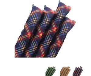 Virsus 4 Paraspifferi con trama SCACCHI per porte e finestre, lunghezza 100 cm, paraspiffero sottoporta universale paravento in tessuto cotone -741 (Blu)