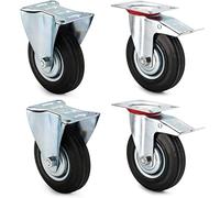 Virsus 4 Ruote per carrelli e mobili NERE 446-451, 2 Ruote con Freno di Sicurezza e 2 senza, Rotelline Antigraffi ideali per qualsiasi superficie, 2 Girevoli a 360° e 2 Fisse (76mm - Portata 200kg)