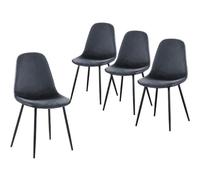 VIRSUS 4 Sedie da Cucina in VELLUTO 2064, misura 44x51x88 cm, Sedia Poltrona ergonomica, Telaio e Gambe Resistenti in Metallo, gommini anti graffio, per Camera, Ufficio, Sala Pranzo (Grigio)