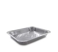 VIRSUS 50 Vaschette in alluminio R32G varie dimensioni porzioni Rettangolari Argentate per Alimenti confezione vaschette usa e getta, perfette per teglie in alluminio per takeaway (8 PORZIONI)