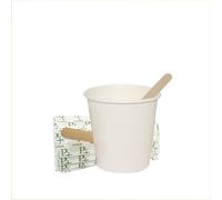 VIRSUS 500 Bicchieri in Carta per Caffe 90ml Bianco (3 oz) biodegradabili cartoncino per Bevande Calde Cappuccino + 500 Palette in Legno di Betulla