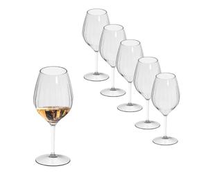 Virsus 6 Bicchieri Trasparenti 5001, capacità 510 cc, Modello VENEZIA Rigati, Infrangibili Riutilizzabili, lavabili in lavastoviglie, 100% Riciclabili, Unglassy, per bevande, cocktail (Calice da Vino)