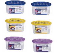 Virsus 6 Deumidificatori assorbiumidità con cristalli idrofili da 400ml, 14x7x8 cm, elimina condensa, umidità, muffa cattivi odori, Fragranze: Limone, Lavanda, Ocean -9704F