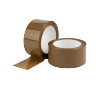 VIRSUS 6 Rotoli di Nastro adesivo per pacchi, misura 50x132 mt, Srotolamento SILENZIOSO, nastro da imballo colore AVANA