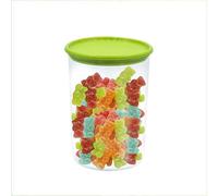 VIRSUS Barattolo per Alimenti Rotondo 890 con Coperchio ermetico Salva freschezza, Privo di BPA, capacità 1 L, contenitori Multiuso per conservare in Cucina, Biscotti, Cereali, Snack (Verde)