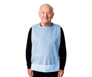 VIRSUS Bavagli Monouso colore Blu 38x69cm con Tasca impermeabile assorbente con colletto anti-strappo rinforzato in polipropilene e tasca raccogli cibo (200)