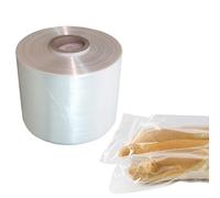 Virsus Bobina Film Poliolefina Termoretraibile, pellicola Trasparente, Monopiegata Microforata, spessore 12 My, Lunghezza 1400 Mt, per confezionare alimenti, pane (Fascia 350mm)