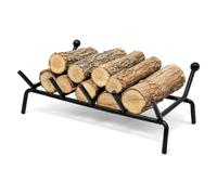 Virsus Brucialegna da Camino in ferro battuto con spessore 1,3 cm, colore nero con sfumature, 5 barre distanziate, braciere per legna, poggialegna resistente per brace, fuoco costante (50x21,5x16 cm)