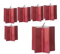 Virsus Candele a Forma di STELLA in Cera Paraffina di colore Rosso 1123, Misura 7x7,5 cm, Durata 12 ore di utilizzo, Candela Inodore, Decorazioni Natalizie, per Feste (6)