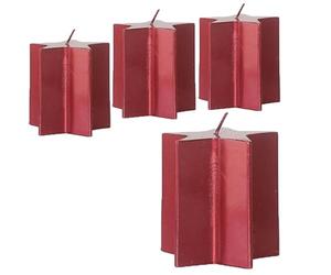 Virsus Candele a Forma di STELLA in Cera Paraffina di colore Rosso 1123, Misura 7x7,5 cm, Durata 12 ore di utilizzo, Candela Inodore, Decorazioni Natalizie, per Feste (4)