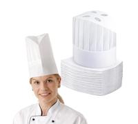 VIRSUS Cappelli da Cuoco in Carta monouso 80123 Colore Bianco, Altezza 23 cm, Cappellino Unisex da Chef Regolabile con Fori Traspiranti, per Cucina, Ristorante, Catering (40)