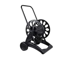 Virsus Carrello Avvolgitubo Manuale da giardino, di colore nero, rullo in resina antiurto e telaio in metallo, avvolgi pompa capacità 50 metri tubo diametro di Ø 1/2" oppure 35 metri tubo da Ø 5/8"