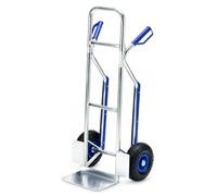 Virsus Carrello Portapacchi Prof. in ALLUMINIO, misura 53x48x118 cm, Maniglie di Sicurezza Blu e 2 Ruote Pneumatiche, Montacarichi per trasporto di carichi pesanti, Portata Massima 150 Kg -751 - F