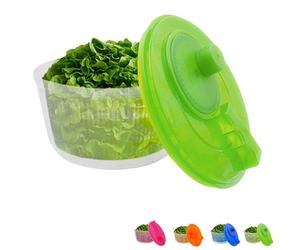 VIRSUS Centrifuga Insalata e Verdure Manuale 610, Misure 23x13 cm e capacità Pari 3 Litri, Ciotola lavainsalata per asciugare e Lavare, Pratica insalatiera, Lavabile in lavastoviglie (Verde)