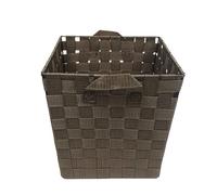 Virsus Cesto Portaoggetti in Tessuto 5789, Trama intrecciata, 25x25x25 cm, contenitore cestino salvaspazio con maniglie, Organizer multiuso per accessori bagno, asciugamani, giocattoli (Marrone)