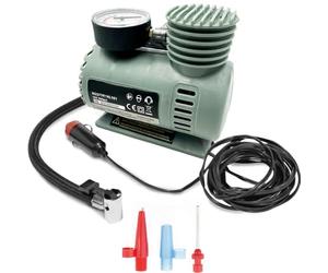 Virsus Compressore Elettrico Portatile da 12V per Auto 479, Misura 13x7x11,5 cm, Mini pompa d'aria con Manometro, Pressione Max 300 Psi, 3 Adattatori per Valvole per Pneumatici