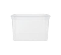 VIRSUS Contenitore Multiuso Trasparente, misura 56x38,5x29 cm e capacità 43Lt, porta biancheria, coperchio chiusura a scatto, box salvaspazio impilabile armadio, accessori -672F