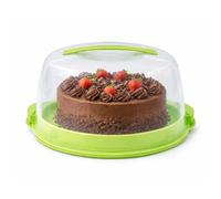 VIRSUS Contenitore Porta torta con coperchio 788, plastica infrangibile, diametro interno 30cm, portatorte 2 chiusure di sicurezza, per dolci e torte, Made in Italy (Verde Lime)