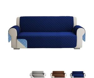 VIRSUS Copridivano Trapuntato con Braccioli a 3 Posti Double Face 590, Seduta 170 cm, Tessuto Antiscivolo e Antigraffio, Salvadivano Protezione per Cani e Gatti, Made in Italy (Blu-Azzurro)