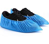 Virsus Copriscarpe monouso con elastico in CPE di colore Blu, misura 15x38 cm, proteggi scarpe impermeabile antiscivolo taglia Unica senza polvere igiene a casa e sul lavoro Varie Quantità (100)