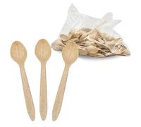 Virsus Cucchiai Granita in LIGNINA Lunghezza 13 cm, Colore Naturale, Biodegradabile e Compostabile, cucchiai per dessert, dolci, yogurt, pappe, gelateria 2CF x 130 Pezzi Circa (1 Kg)