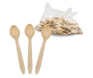 Virsus Cucchiai Granita in LIGNINA Lunghezza 13 cm, Colore Naturale, Biodegradabile e Compostabile, cucchiai per dessert, dolci, yogurt, pappe, gelateria 1CF x 130 Pezzi Circa (0,5 Kg)