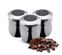 VIRSUS Dispenser Spandicacao a Rete 1281, capacità 100 gr, spargicacao in Acciaio Inox 18/10, con Coperchio Sicurezza Salva aromi in Plastica, dosatore per Cacao e polveri (3)