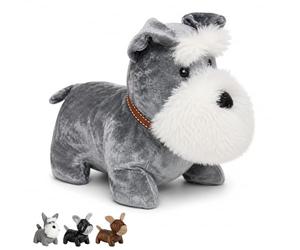 Virsus Fermaporta CANE da pavimento 7160, accessorio decorativo, fermaporte in poliestere peso 1,2 kg con imbottitura per porte e finestre (Grigio Satinato) - F