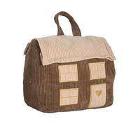 Virsus Fermaporta CASA da pavimento 9862, accessorio decorativo, fermaporte in poliestere peso 1,2 kg con imbottitura pesante, per porte e finestre (Marrone con dettagli Rosa)
