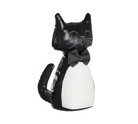 Virsus Fermaporta GATTO da pavimento 7153, accessorio decorativo, fermaporte in poliestere peso 1,2 kg con imbottitura pesante, per porte e finestre (Nero in Pelle)