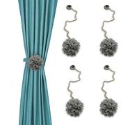 VIRSUS Fermatenda con Calamita a Forma di Fiore Grigio, Diametro 8 cm, Lunghezza Corda 32 cm, Raccogli Tenda Magnetici, Accessori e Decorazioni per Tende in Cucina, Camera, Bagno, Hotel, Ufficio (4)